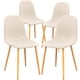 thumbnail image 1 of Juego de 4 sillas de comedor y muebles tapizados en tela de color beige claro, 1 of 7