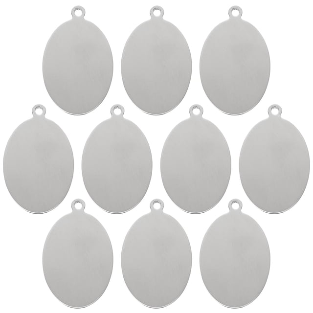 KAKOWELY 10 etiquetas de identificación de acero inoxidable en blanco para perros, personalizadas, para cachorros y gatos.