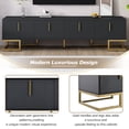thumbnail image 5 of Aukfa Modern TV Stand for TVs up to 80'' with Metal Handles & Cabinet for Living Room, Black, 5 of 7