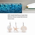 thumbnail image 4 of HOMEIORA 12 Pack Starfish Seashell Conch Style Shower Curtain Hooks Rust Proof Rings Bathroom Hangers Resin Decorative Shower Curtain Hook - Beige, 4 of 6
