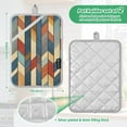 thumbnail image 6 of Yayeee Pot Holders Kitchen Heat Resistant with Pocket 7"x9.8" Cotton Oven Cooking Hot Pads, Beige Geometric, 6 of 7