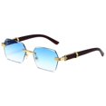 thumbnail image 2 of Gafas de sol cuadradas sin marco, gafas de moda para mujer, gafas de sol con protección solar degradada, 2 of 6