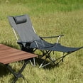 thumbnail image 1 of Silla plegable para acampar shamjiam con bolsa lateral gris, 1 of 8
