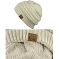 thumbnail image 3 of CC Unisex Chunky Soft Stretch Cable Knit Warm Fuzzy Lined Skully Beanie MFZFUKR WMZL-73-1, 3 of 4
