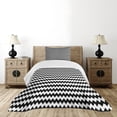 thumbnail image 4 of Ambesonne Chevron Quilted Bedspread Set 2 Pcs, Zigzags Black and White, Twin Size, Black White, 4 of 5