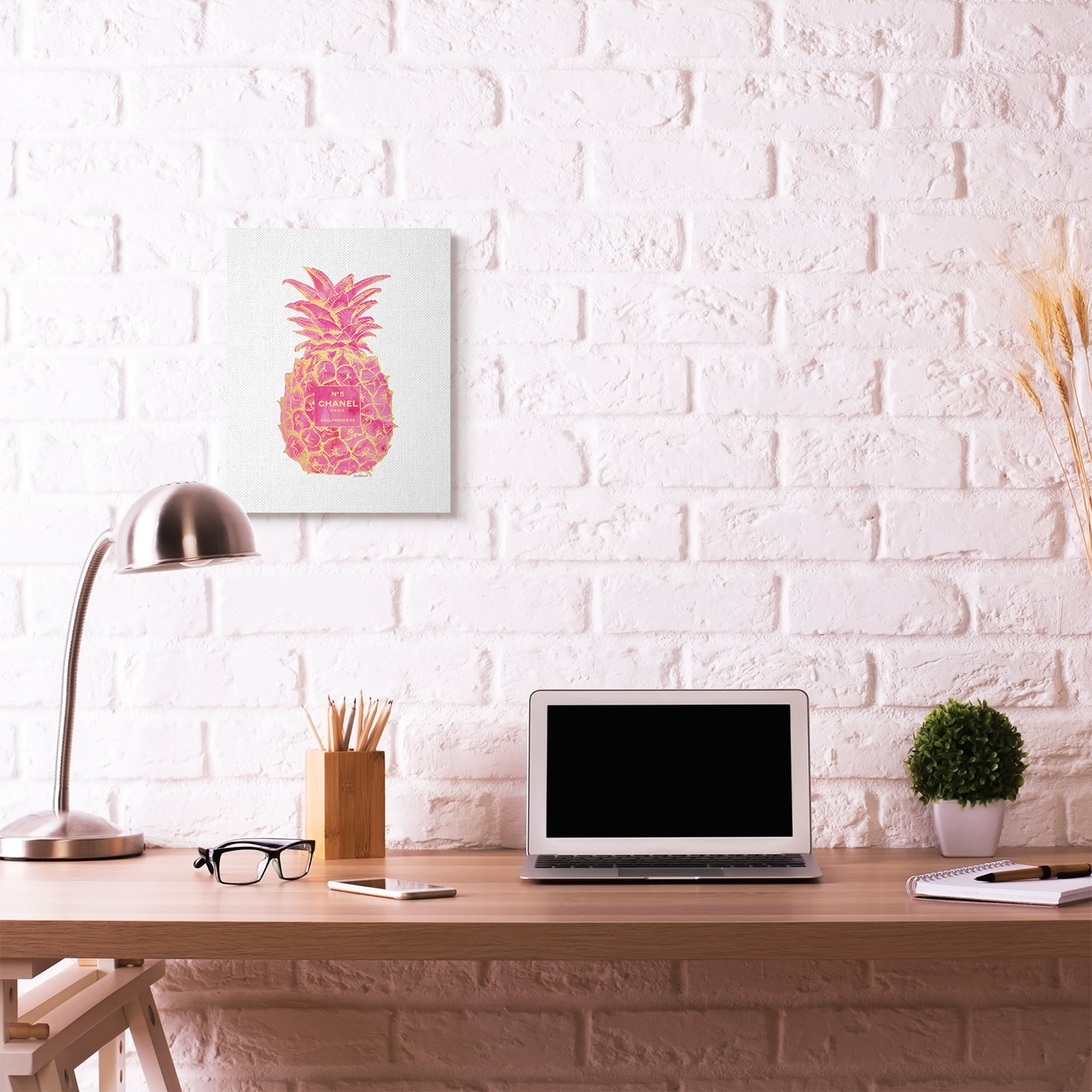 Stupell Industries Fashion Designer Pineapple Pink Gold Watercolor Canvas Wall Art by Amanda Greenwood