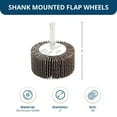 thumbnail image 3 of Benchmark Abrasives 2" x 1" x 1/4" Shank Mounted High-Quality Resin Bond Aluminum Oxide Flap Wheels 40 Grit - 10 Pack, 3 of 6