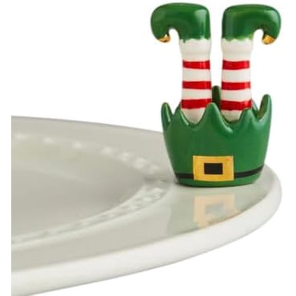 nora fleming Jingle Toes (Elf Feet) - Hand-Painted Ceramic Christmas Decor - Winter Minis for the Home and Office$$Home Decor, Kitchen, & Other
