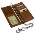 thumbnail image 3 of Marshal Wallet RFID Blocking Men's Chain Biker Bifold Wallet, Tan, 3 of 12