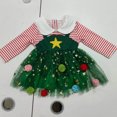 thumbnail image 5 of THDHVS Dresses for Girls,Toddler Girls Christmas Striped Mesh Dress Long Sleeve Round Neck Midi Length,Girls Long Sleeve Dress 18-24 Months, 5 of 8