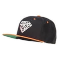 thumbnail image 2 of Diamond Outline Embroidered Neon Flat Bill Cap - Black Neon Orange OSFM, 2 of 5