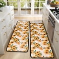 thumbnail image 4 of Kitchen Rugs Sets Of 2,Beige Sunflower Pattern Anti Fatigue Kitchen Mat Rugs Non Slip Washable,Decorative Kitchen Floor Mats for Kitchen,Sink,Laundry,17"x47"+17"x47", 4 of 5