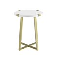 thumbnail image 4 of Pemberly Row Table d'Appoint en Métal Moderne - Faux Marbre Blanc et Or, 4 of 4