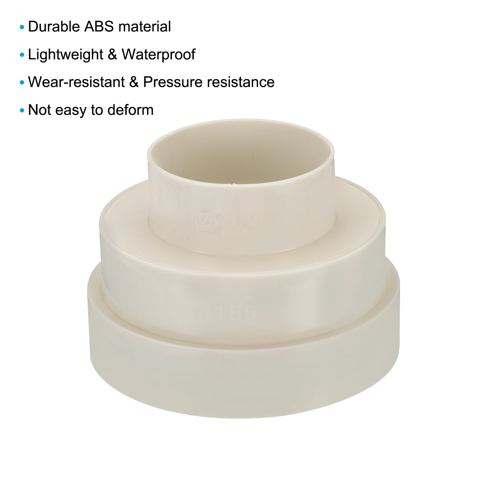 Uxcell 6.5" to 6" to 4" Duct Reducer, 2pcs Duct Connector Ducting Inline Adapter Increaser for HVAC Ventilation