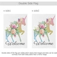 thumbnail image 3 of GZHJMY Unicorn Flower Garden Flag 12 x 18 Inch Vertical Double Sided Welcome Yard Garden Flag Seasonal Holiday Outdoor Decorative Flag for Patio Lawn Home Decor Farmhous Yard Flags, 3 of 6