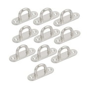 Uxcell 304 Stainless Steel 6mm Thick Ring Oblong Sail Shade Pad Eye Plate 10pcs