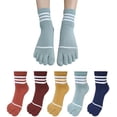 thumbnail image 2 of 5Pairs Womens Girls Toe Socks Five Fingers Cute Colorful Ankle Athletic Running Toe Seperated, 2 of 4
