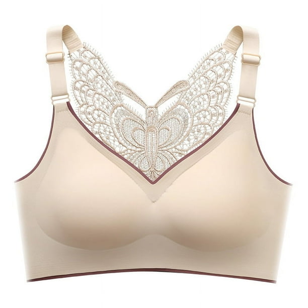 Ropa interior de látex sin aro de acero, con forma de mariposa, hermosa espalda, sexy, fruncida, cómoda, chaleco, sujetador para mujer