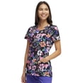 thumbnail image 4 of Heartsoul Prints Scrubs Top For Women V-Neck HS614, S, Hopeful Blooms, 4 of 7