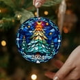 thumbnail image 6 of Qocolhg Christmas Tree Hanging Ornament, Stained Glass Ornament Christmas Acrylic Round Pendant Stained Glass Christmas Tree Ornament for Christmas Tree Decor Christmas Round Hanging Ornament, 6 of 6