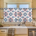 thumbnail image 2 of Yayeee Kitchen Curtains Tier Set of 2 Light Filtering 57"x24" Over Sink Window Panels, Navy Blossom Mosaic, 2 of 7
