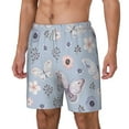 thumbnail image 2 of Balery Blue Butterfly Mens Swim Trunks Swim Shorts for Men Quick Dry Inseam Beach Shorts with Compression Liner Pocket-Medium, 2 of 9