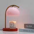 thumbnail image 1 of Lámpara calentadora de velas FCTWAKS de cristal rosa de mediados de siglo con temporizador, 1 of 7