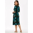 thumbnail image 2 of Roaman's Women's Plus Size Short Sleeve Wrap Fit And Flare Dress, 2 of 3
