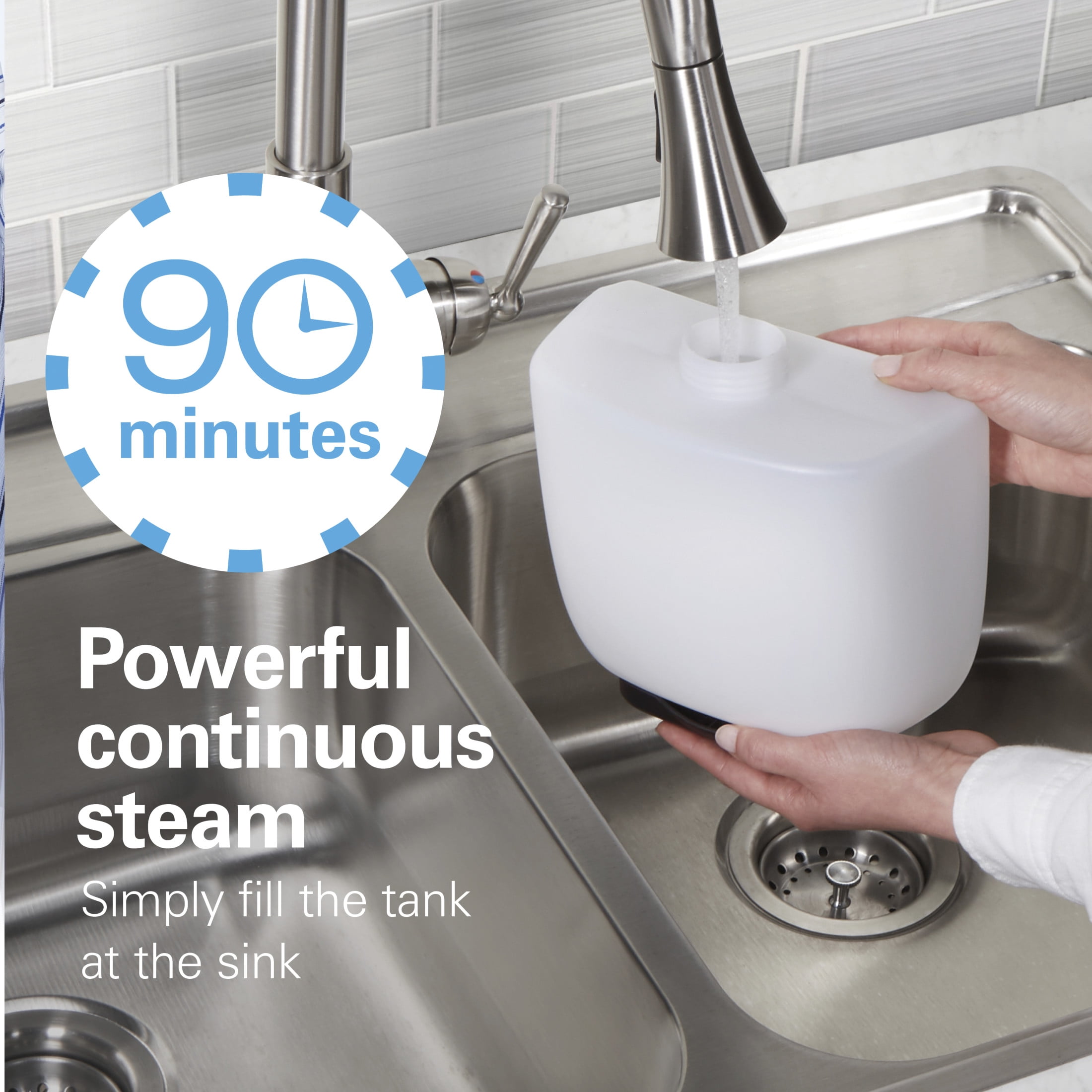 Hamilton Beach Full-Size Garment Steamer for Clothes, Bedding, Curtains & More, 90 Minute Steaming, White