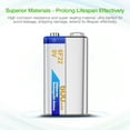 thumbnail image 3 of EBL 9V Rechargeable Batteries 9 Volt Lithium ion 600mAh Li-ion Batteries (4-Packs), 3 of 8