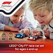 LEGO City F1 Williams Racing & Haas F1 Race Car Toys - Car Building Toy Set for Kids, Boys and Girls, Ages 4+ F1 Preschool Toy for Fans - Gift Idea for Birthdays - 60464