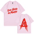 thumbnail image 1 of Camisetas estampadas Anuel AA Real Hasta la Muerte para hombres y mujeres, ropa de calle de Hip Hop, camisetas de rapero de moda, camisetas sueltas de algodón, 1 of 4
