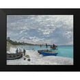 thumbnail image 2 of Monet, Claude 18x15 Black Modern Framed Museum Art Print Titled - The Beach at Sainte-Adresse, 2 of 5