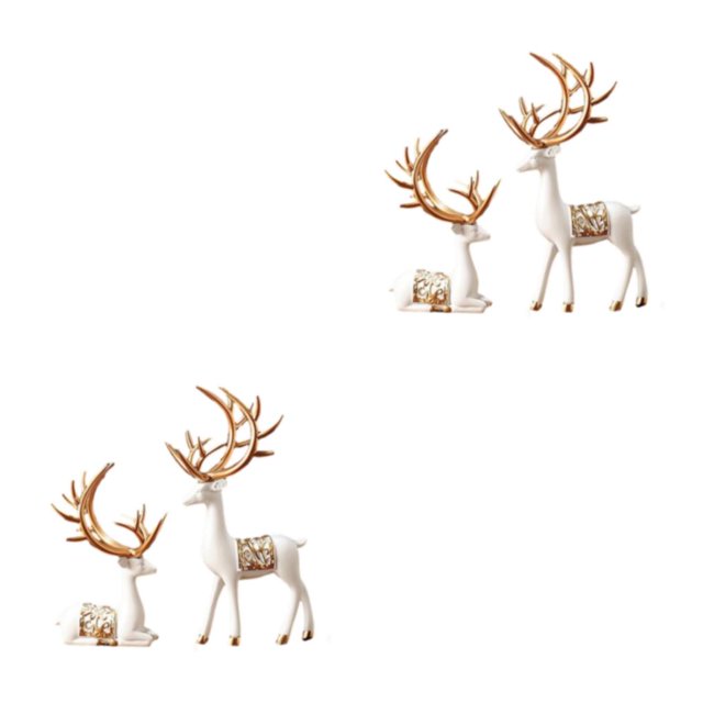 kurtrusly Decoration Living Suitable For Any Occasion Stylish Home Accents Add Charm White+Gold 2Set