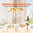 thumbnail image 3 of KFFKFF Pair of 55cm/21.65'' High Crystal Floral Stands, Gold Metal Centerpiece Vases for Tabletops, Ideal for Weddings, Dinners, Birthdays, and Ceremonial Celebrations, 3 of 9