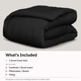 thumbnail image 2 of California Design Den Twin/Twin XL Size Duvet Cover - 400 Thread Count, 100% Cotton Sateen, Comforter Cover - Black, 2 of 8