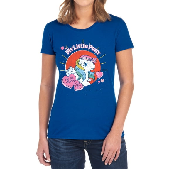 My Little Pony Retro Create Love Women's T Shirt, Royal, Small