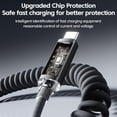 thumbnail image 2 of 120W Digital Display Car Spring PD Cable Retractable USB C to Type C Super Fast Charging Cable For iPhone Samsung Huawei Xiaomi, 2 of 6