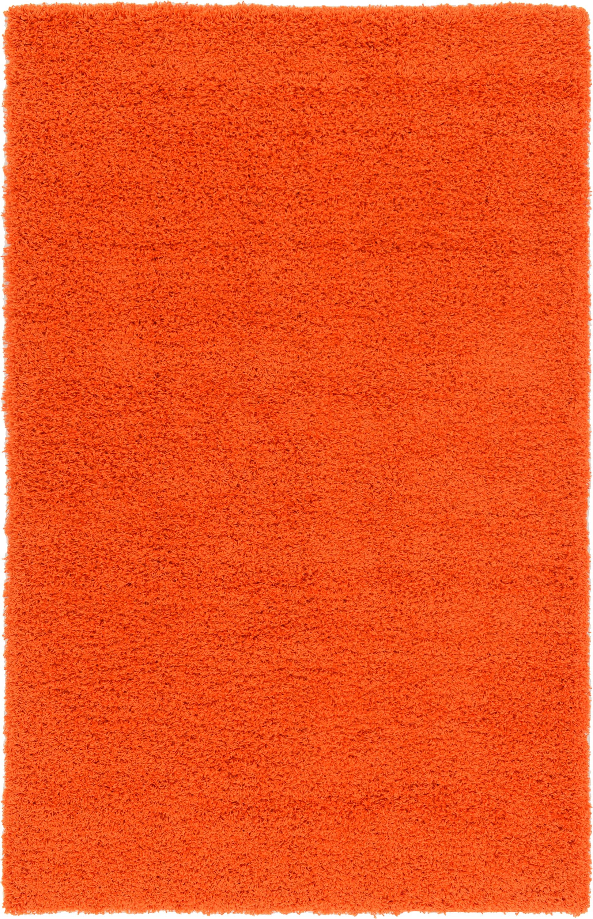 Unique Loom Indoor Rectangular Solid Print Modern Area Rugs Orange, 5