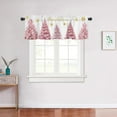thumbnail image 5 of Pink Xmas Tree Window Valance for Bedroom Living Room, Gold Snowflake Christmas Window Curtain for Kitchen Bathroom, Pink Christmas Window Valance Rod Pocket Window Treatment, 54" W x 18" L, 5 of 6