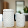 thumbnail image 3 of Porsha Ceramic Round Lattice Canister Set (Set of 2), 3 of 5