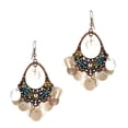 thumbnail image 1 of Behomia Floral Coloridas Borla Colgante Gancho Pendientes Para Mujer Novia Joyería De Moda Blanco Yinane Pendientes borla de concha trenzada, 1 of 3