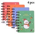 thumbnail image 2 of Cahier de Poche de Noël Dessin Animé 4 Pcs Portable à Spirale Mini Journal Bloc-Notes, 2 of 10