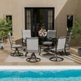 thumbnail image 5 of Techmilly Outdoor Dining Chairs , Patio Swivel Chairs Set of 6, Support 400lbs , Light Grey, 5 of 11