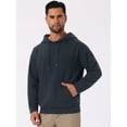 thumbnail image 4 of DARING DIVA Long Sleeve Jacquard Pullover Hooded Sweatshirts L Navy Blue, 4 of 7