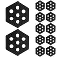 thumbnail image 4 of 12x almohadillas de tracción hexagonales para tablas de surf, alfombrilla antideslizante sin cera, almohadillas para cubierta, agarre para tablas cort Negro, 4 of 8