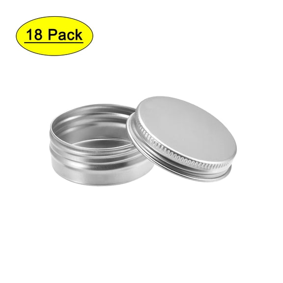 Uxcell 1/2oz 15ml Screw Top Lid Round Cans Containers Aluminum Silver Tone 18 Pack