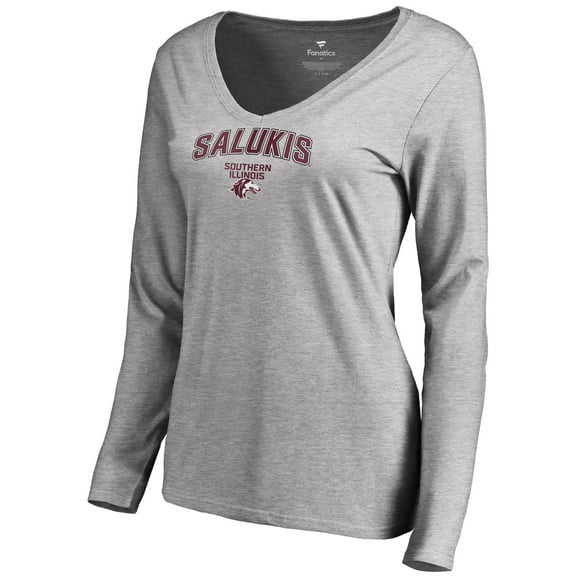 Women's Ash Southern Illinois Salukis Proud Mascot Long Sleeve T-Shirt