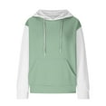 thumbnail image 4 of aidice Womens Sweatshirts Hoodie Long Sleeve Color Block Drop Shoulder Pullover Tops with Kangaroo Pockets, 4 of 6