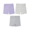 thumbnail image 4 of Manyakai Kids Girls 3 Pack Ice Silk Shorts Dance Bike Shorts Gymnastics Yoga Athletic Bottom Safety Gray&White&Purple 120, 4 of 5